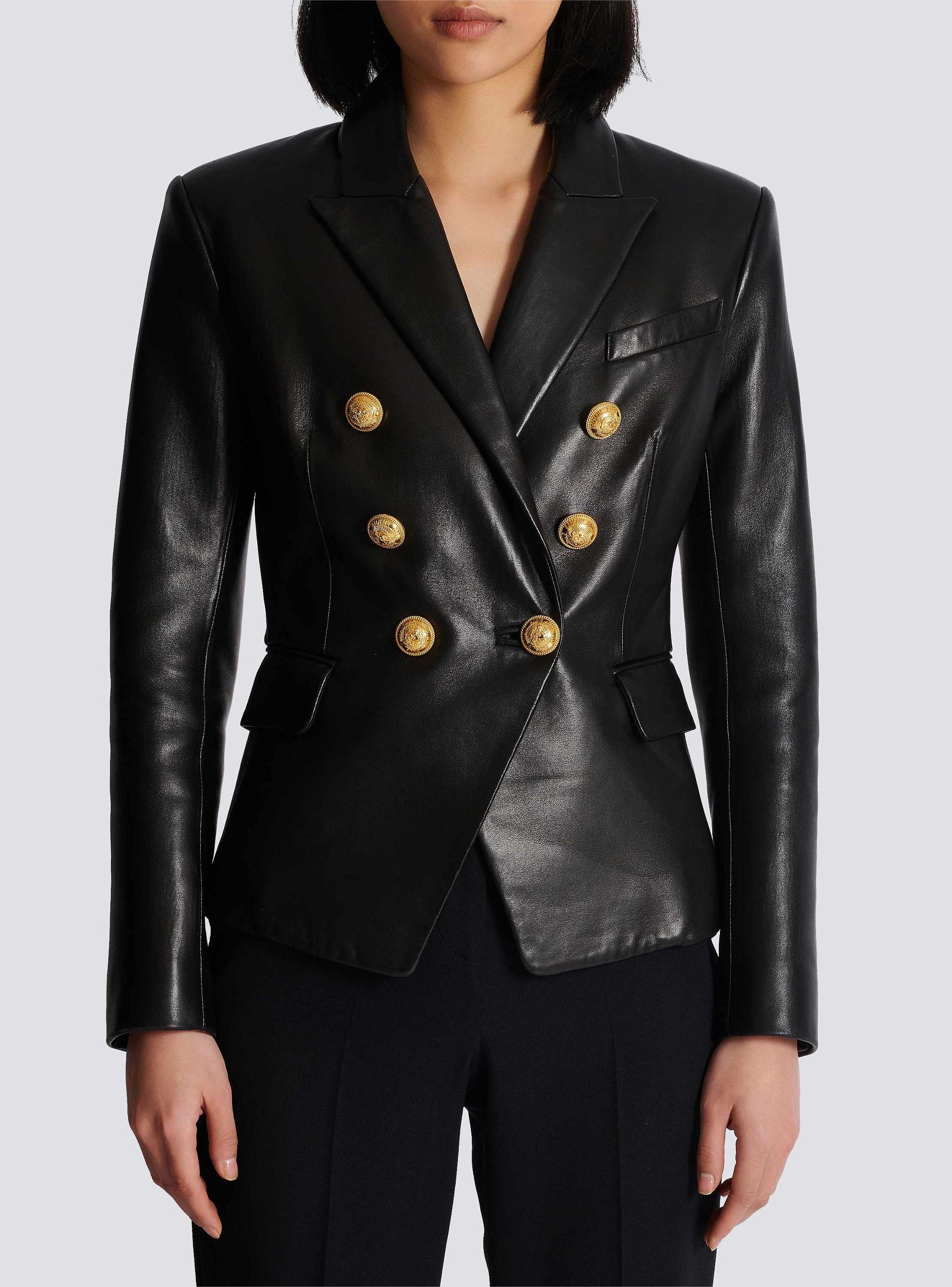 Classic 6-button leather jacket Product Image