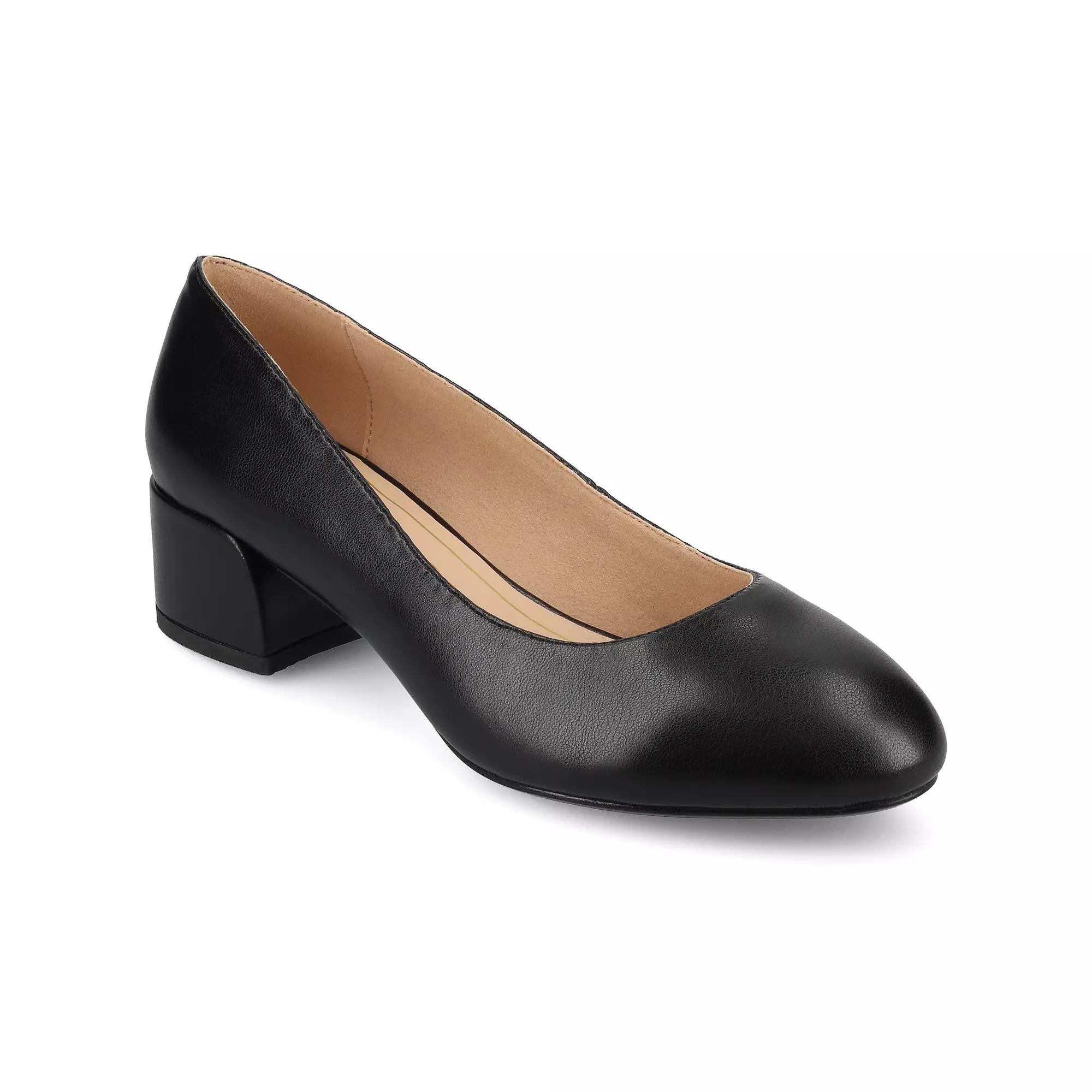 Journee Medium and Wide Width Saarii Women's Slip-On Block Heel Pumps,  Product Image