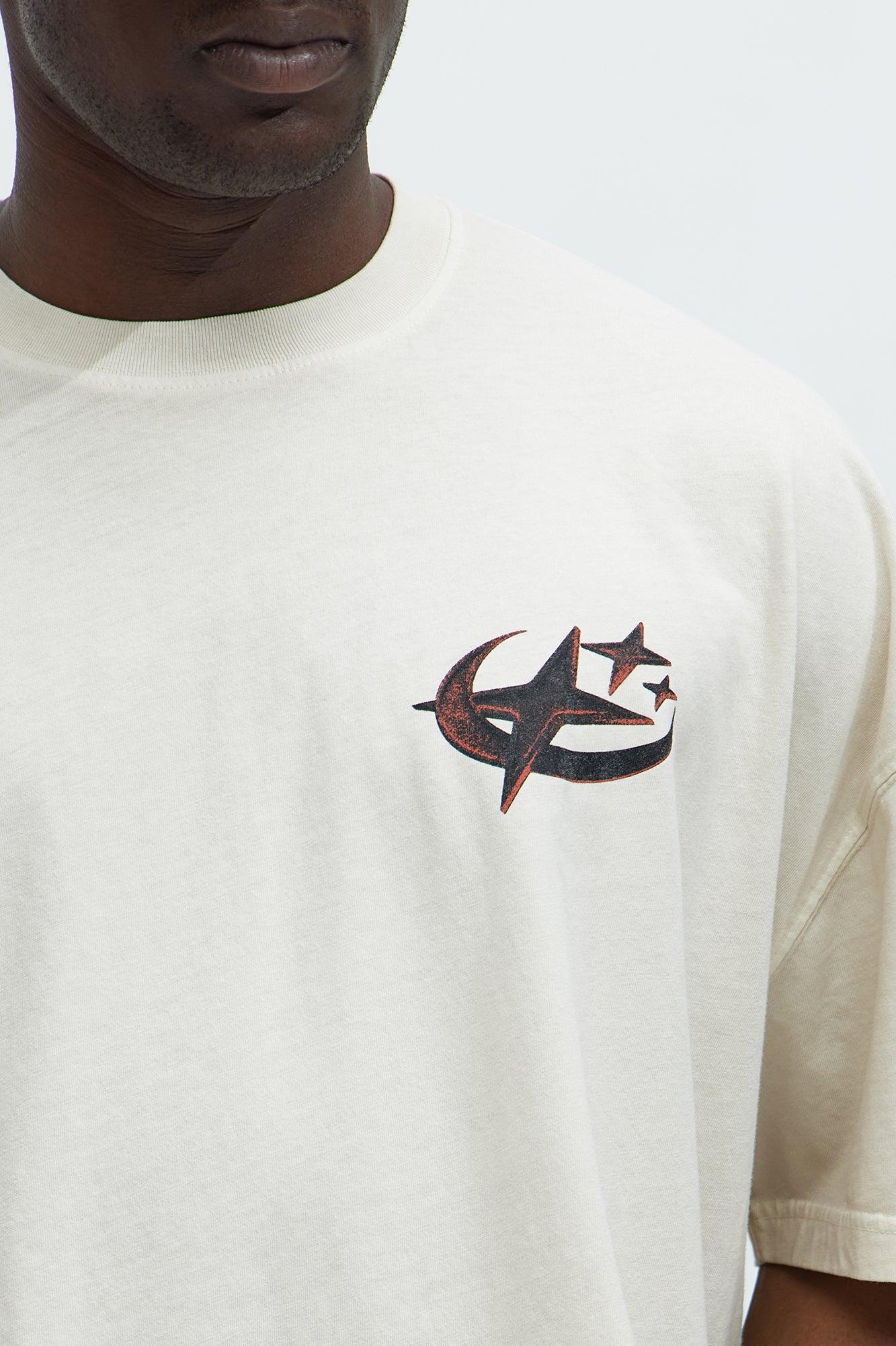 Risk It All Oversized Short Sleeve Tee - Cream Product Image