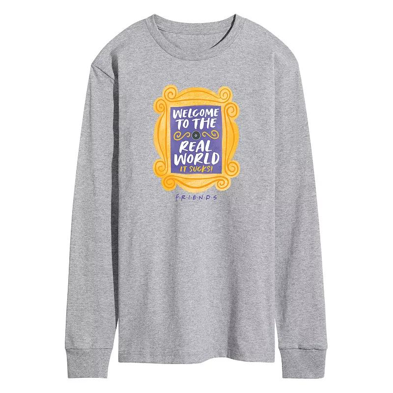 Men's Friends Welcome To The Real World Long Sleeve Graphic Tee,  Product Image