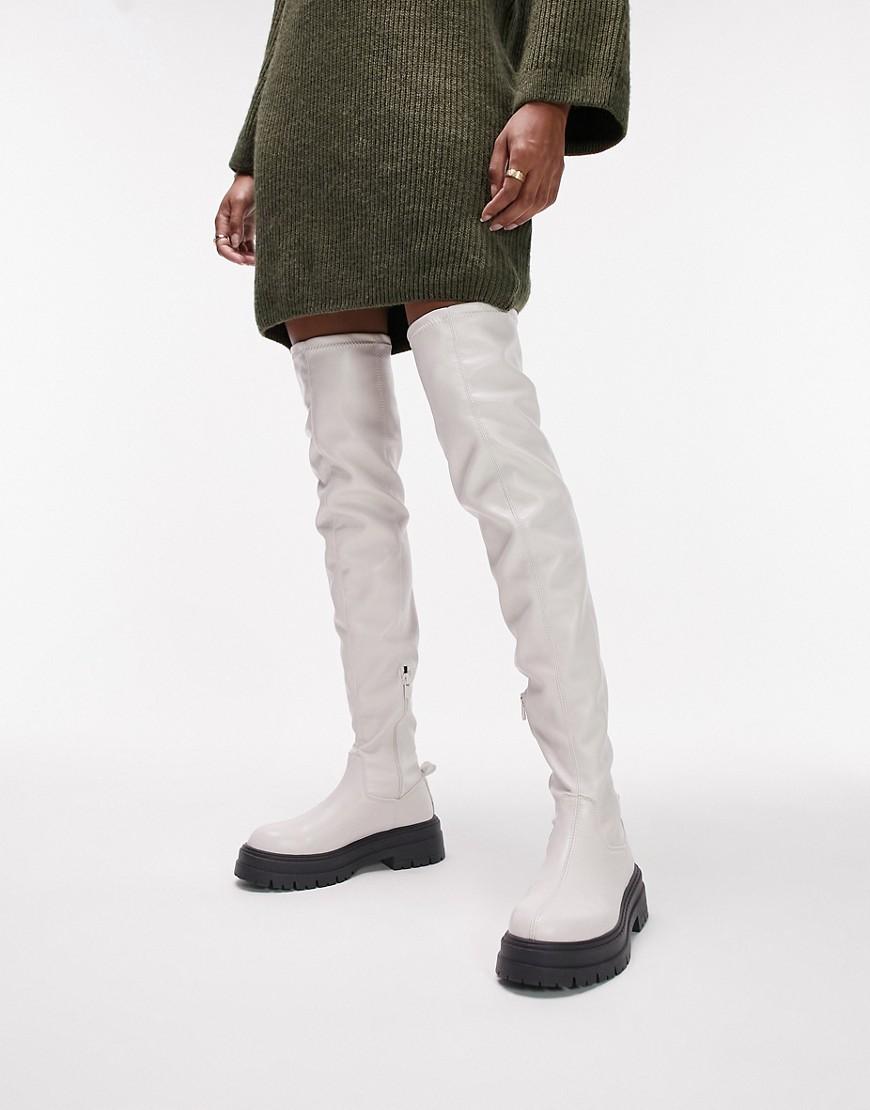 Topshop Kate chunky over the knee boots in Product Image