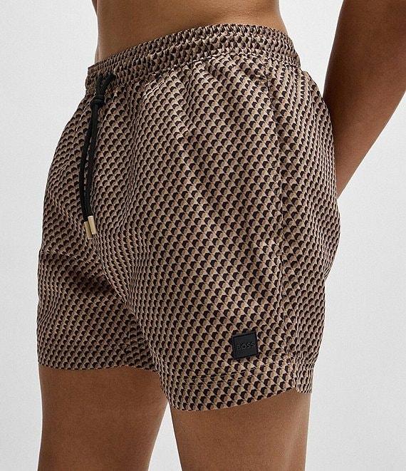 Hugo Boss Vibe Mini Pattern Printed 5#double; Inseam Swim Trunks Product Image