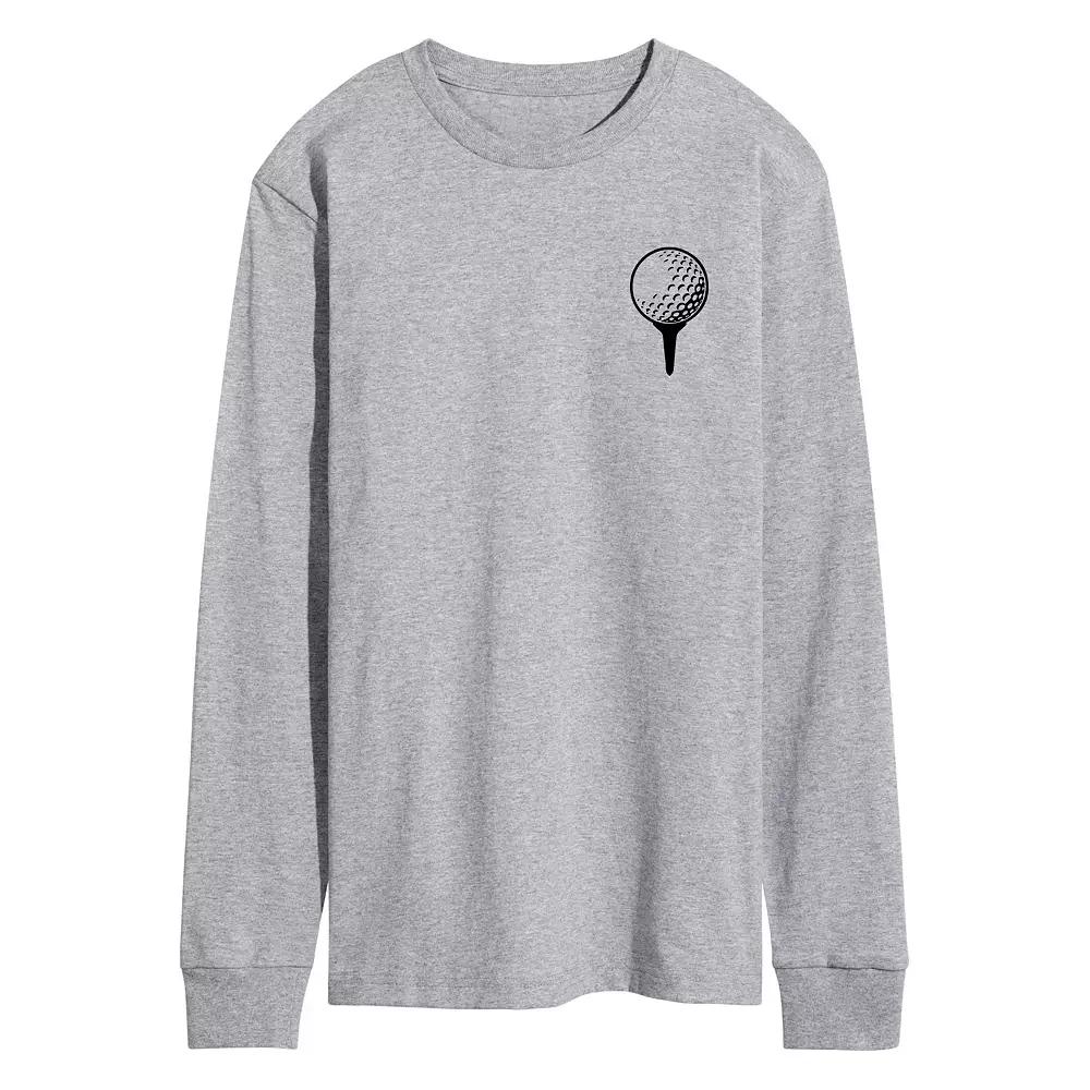 Men's Golf Ball on Tee Long Sleeve Graphic Tee,  Product Image