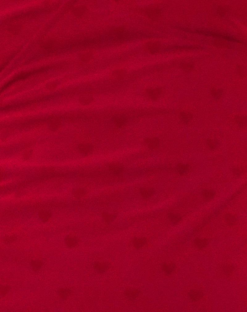 Micaya Mini Dress in Red Heart Flocked Mesh Female Product Image