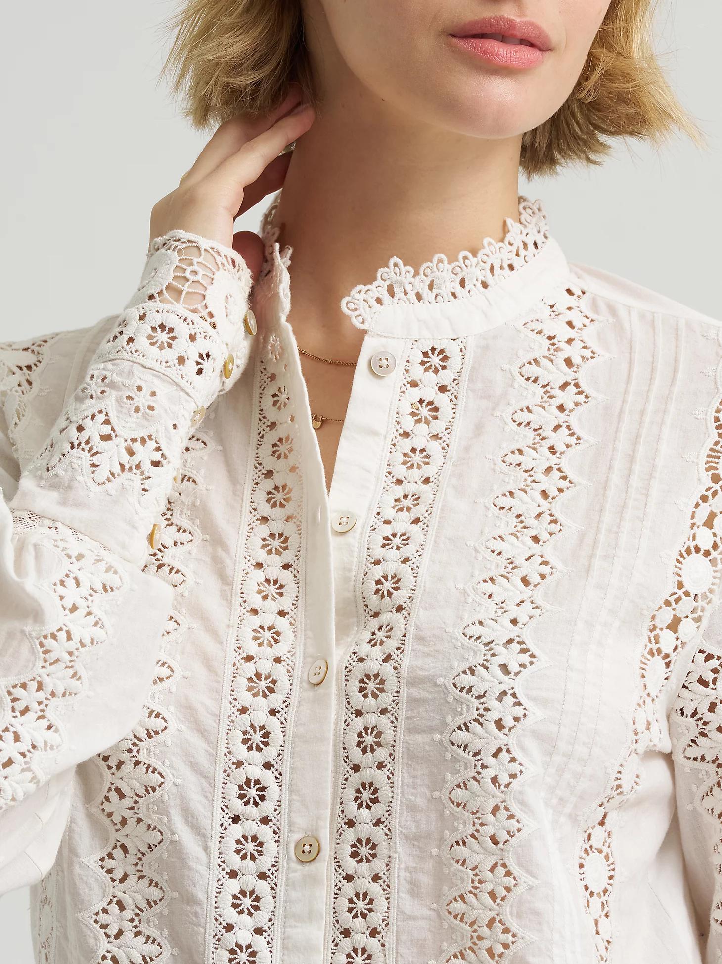 Women's Lace Button Down Blouse | Women's Tops & Tees | Lee® Product Image