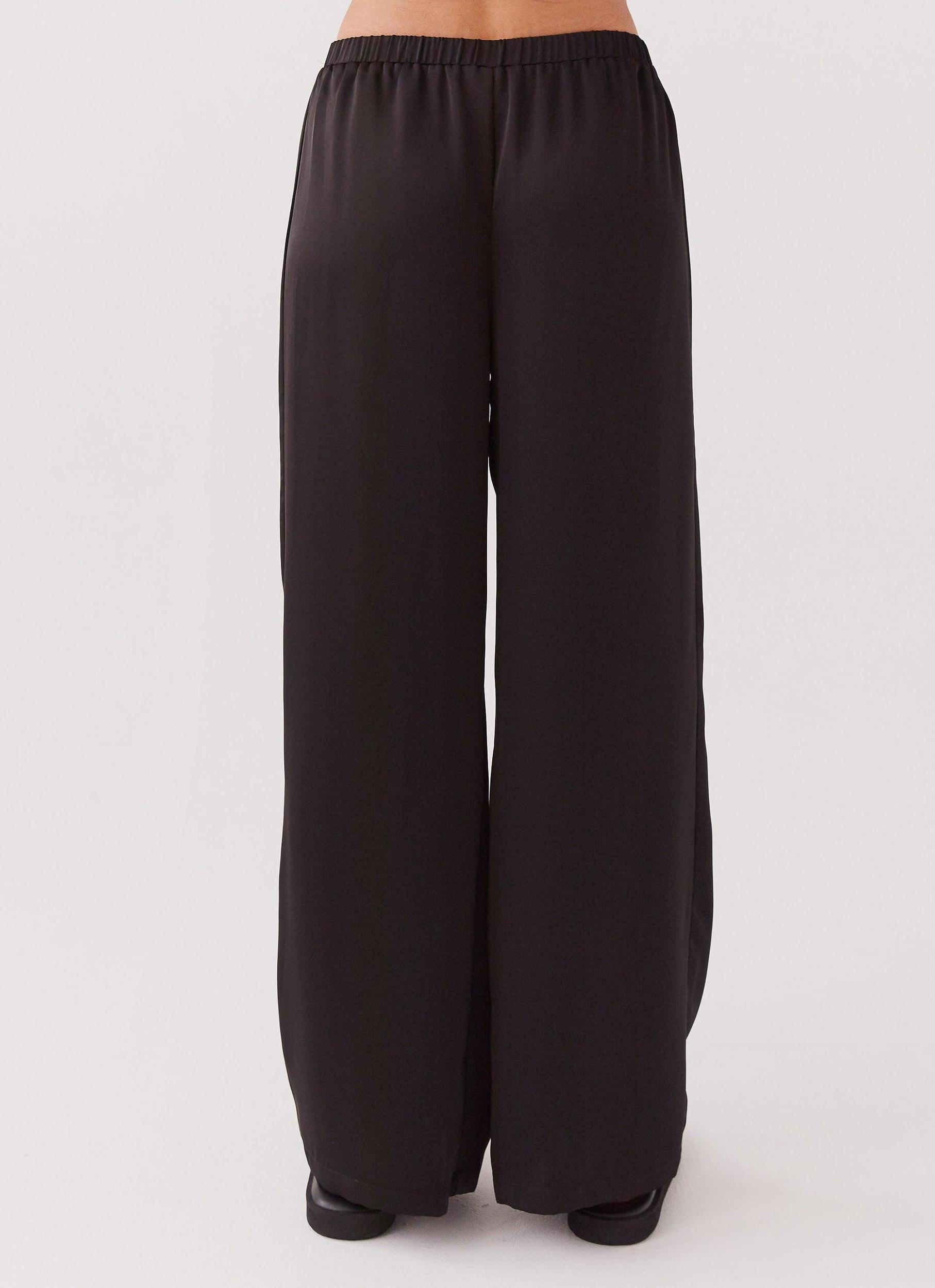 Palm Cove Satin Pants - Black Product Image