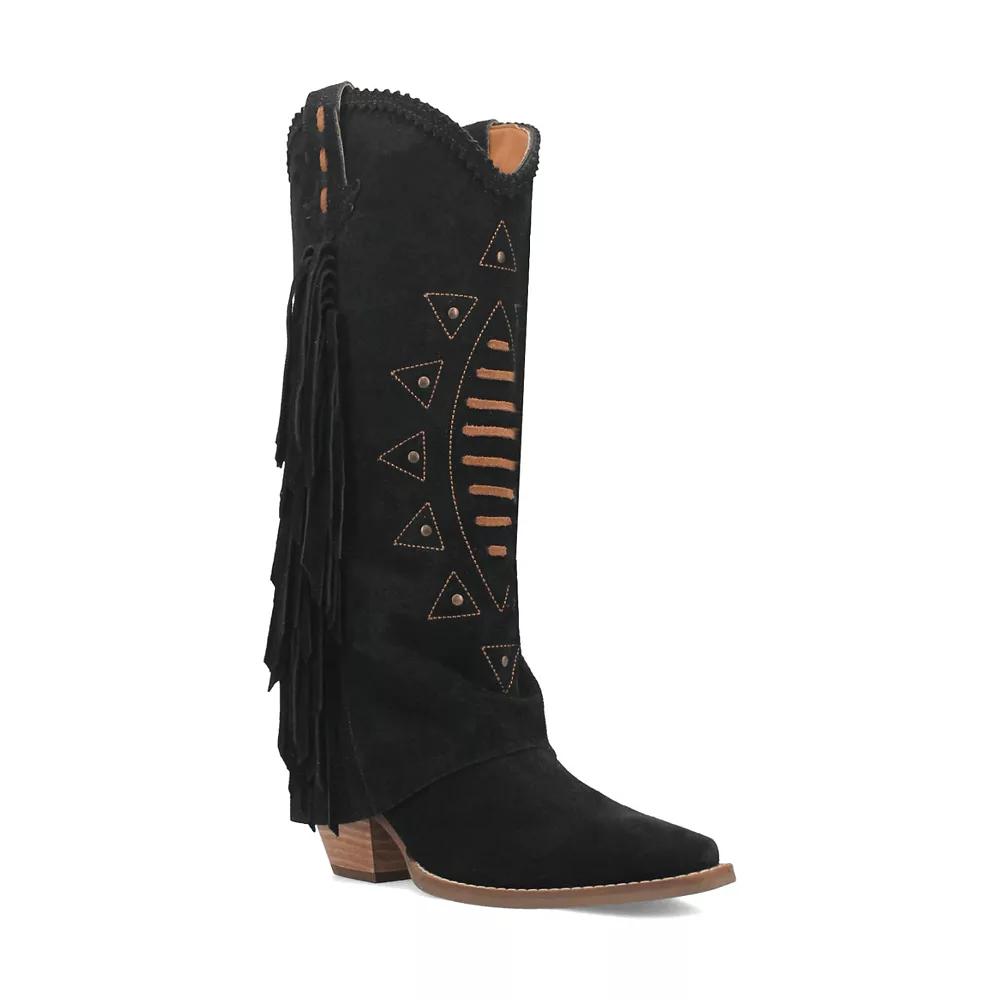 Dingo Women's Spirit Trail Side Fringed Leather Cowboy Boots,  Product Image