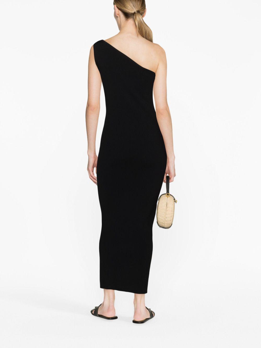one-shoulder ribbed-knit dress Product Image