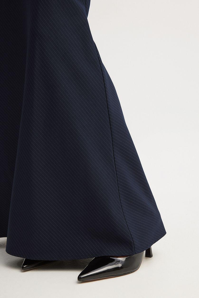 Pinstriped Woven Maxi Skirt Product Image