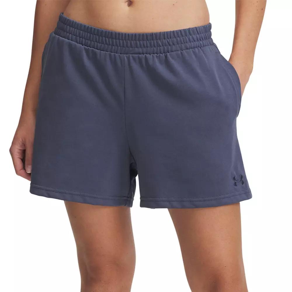 Women's Under Armour Rival Knit Shorts, Size: Medium, Downpour Gray Product Image