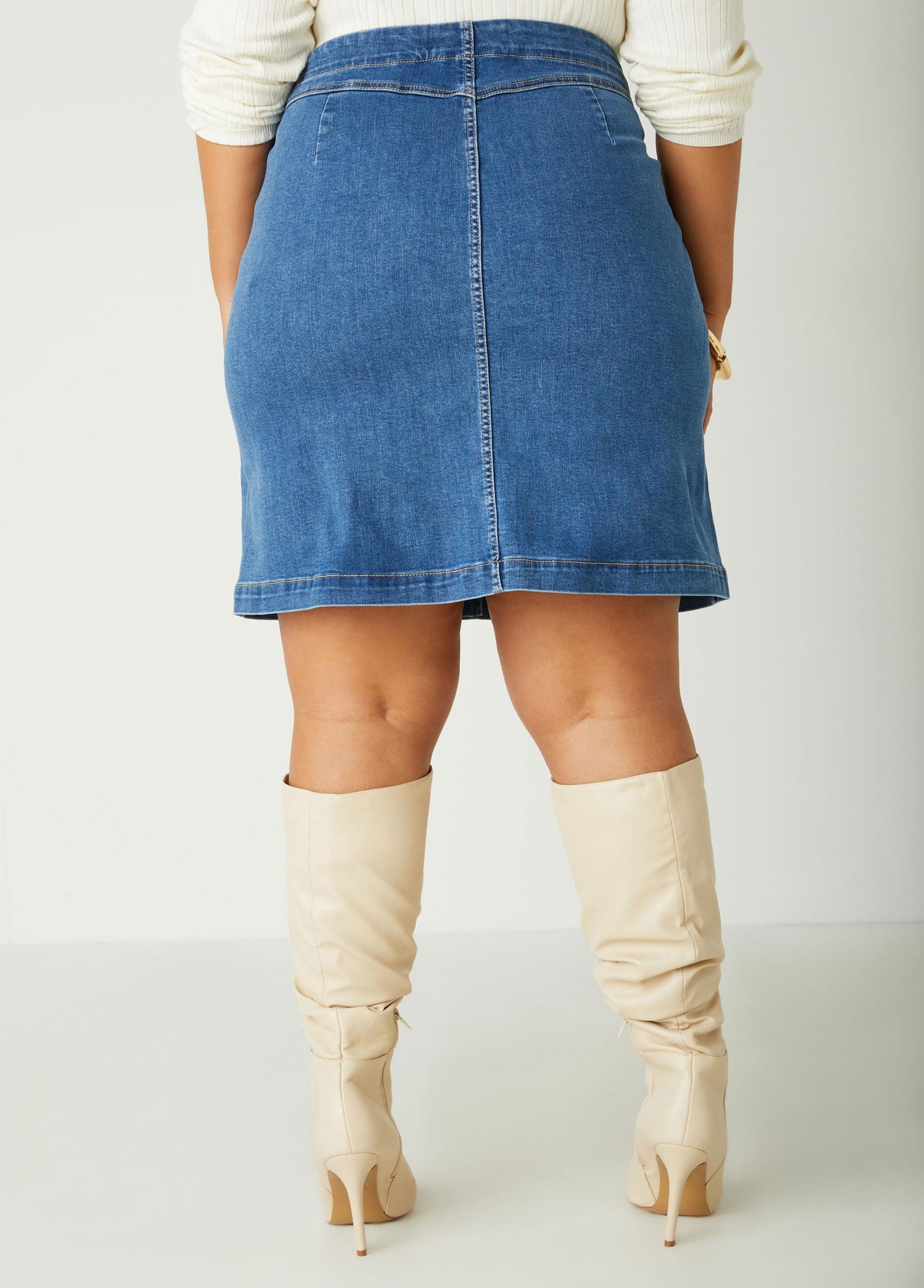 Patch Pocket Denim Skirt Product Image