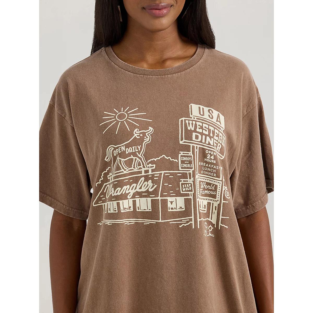 Women's Acid Wash Graphic Oversized Tee in Wild Ginger Product Image