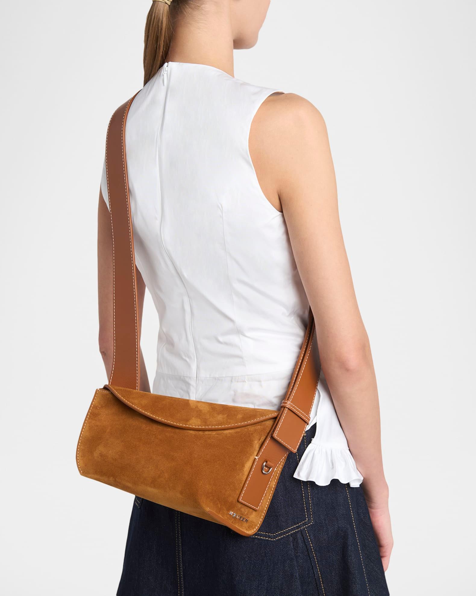 T-Bar Sling Angular Suede Shoulder Bag Product Image