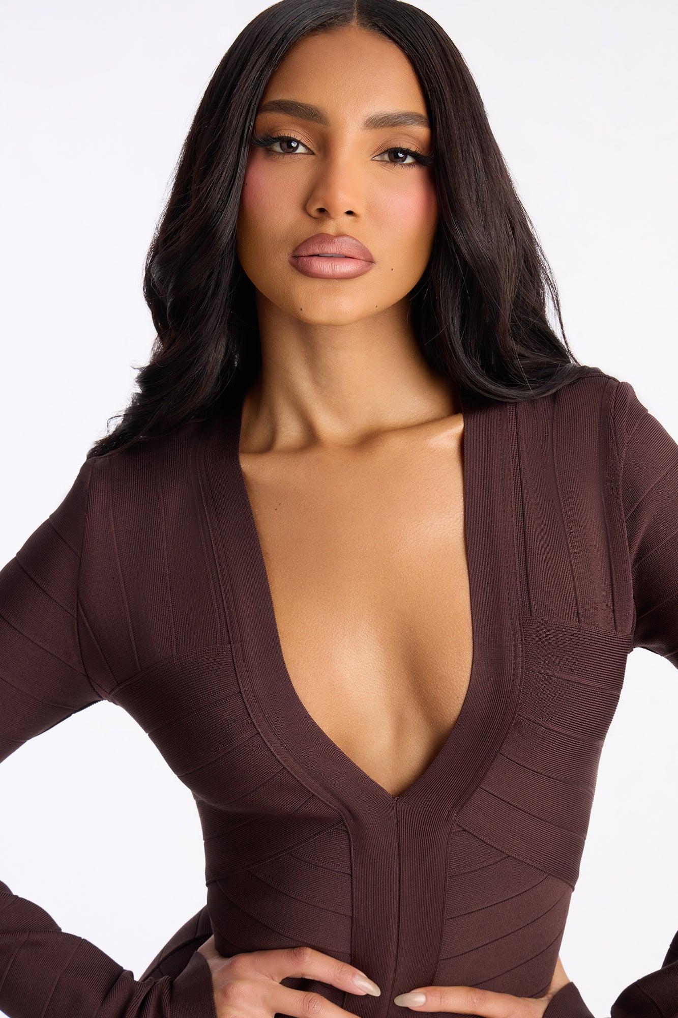 Kaylee Bandage Midi Dress - Chocolate Female Product Image