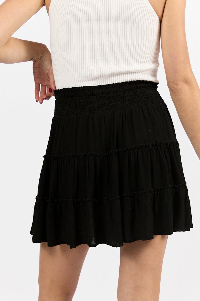 Through The Garden Black Longer Length Solid Mini Skort FINAL SALE Product Image