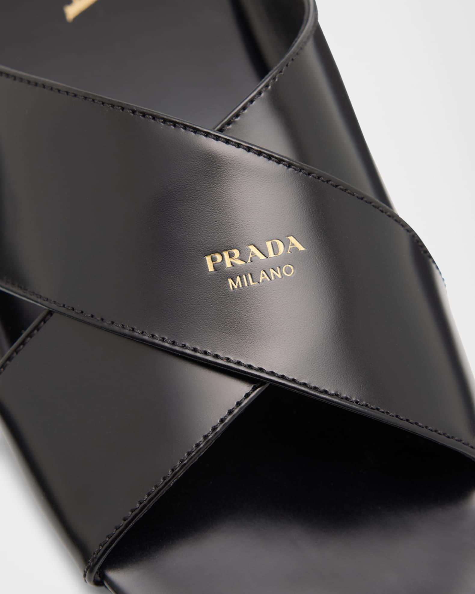 Leather Crisscross Slide Sandals Product Image