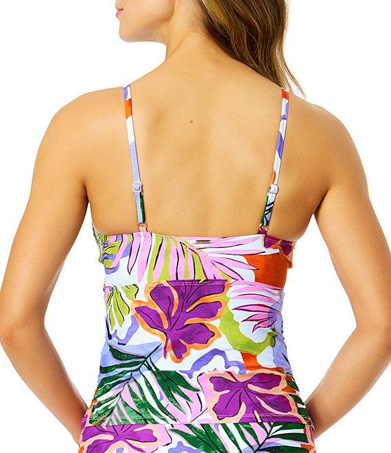 Anne Cole Mod Tropical Convertible Shirred High Waist Swim Bottom Product Image