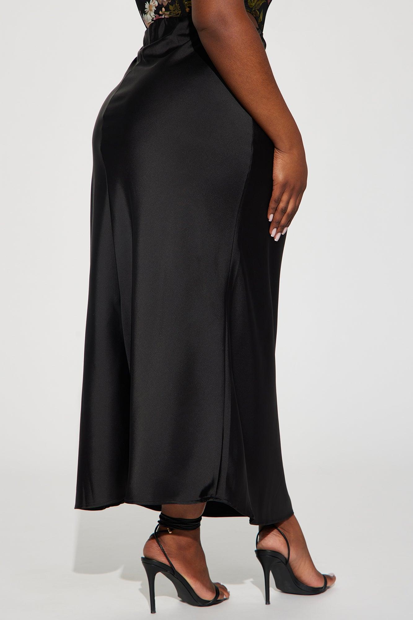 Brunch to GNO Satin Maxi Skirt - Black Product Image