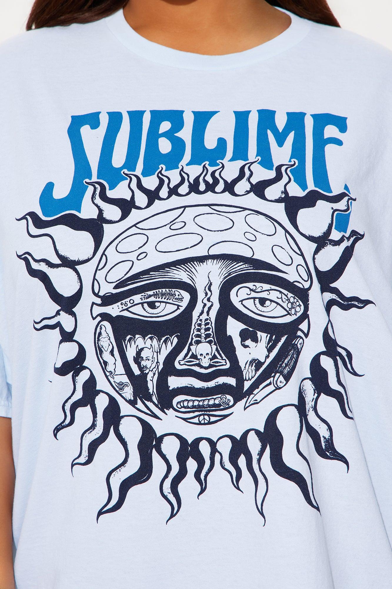 Sublime Tour Washed Oversized Tee - Light Blue Female Product Image