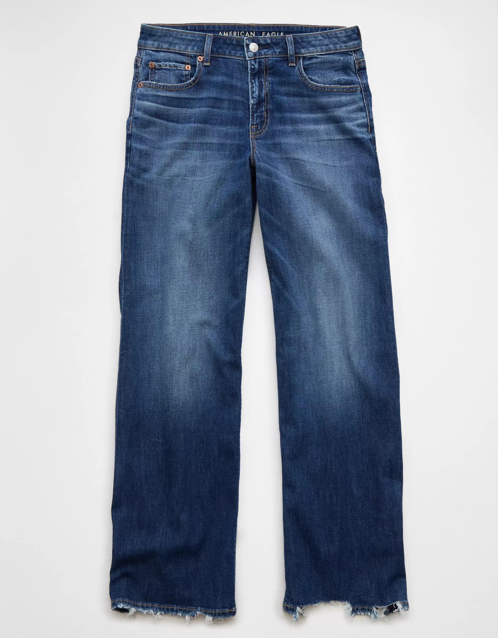 AE Dreamy Drape Stretch Low-Rise Baggy Wide-Leg Jean Product Image