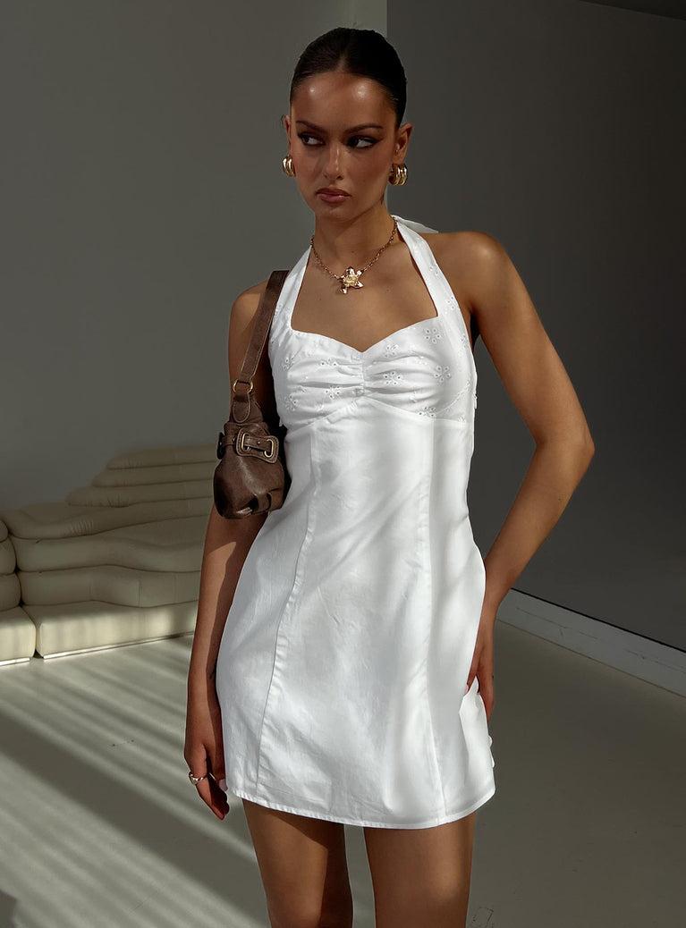 Journey On Halter Mini Dress White Product Image