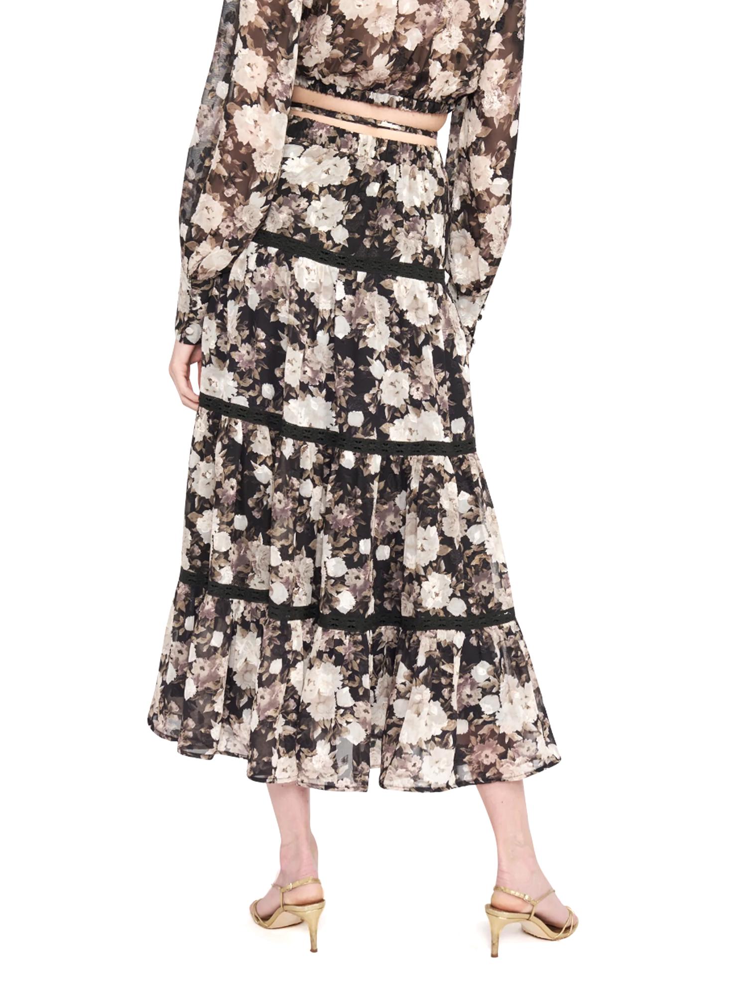 En Saison Printed Tiered Midi Skirt Product Image