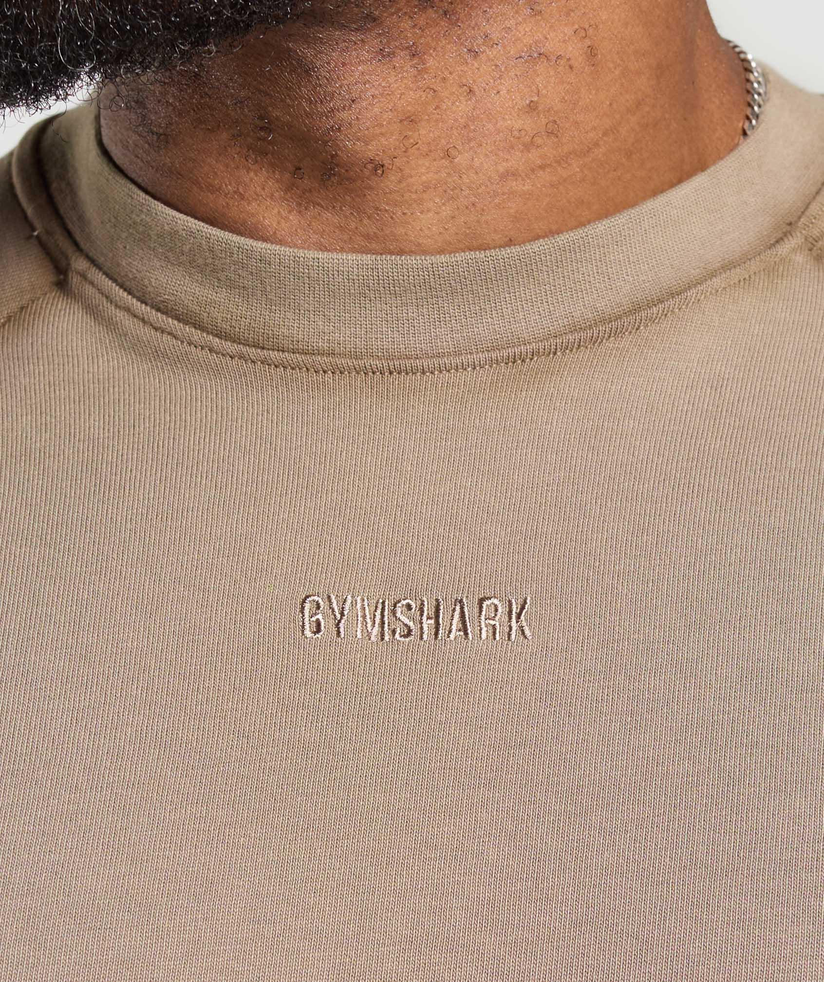 Gymshark Heavyweight Long Sleeve T-Shirt - Lifestyle Brown Male Product Image