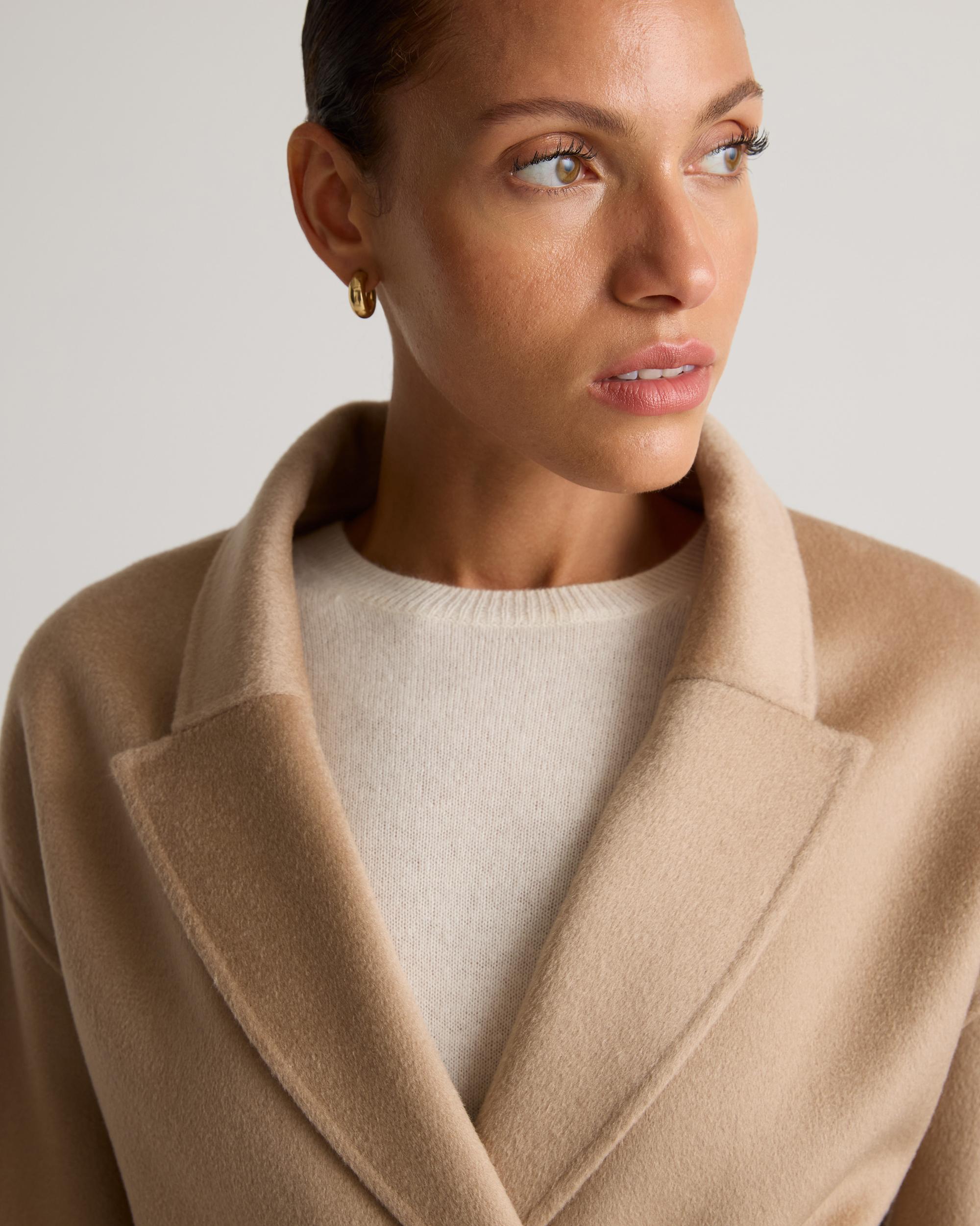 Quince | Women's 100% Mongolian Cashmere Double-Faced Double-Breasted Wrap Coat Size XS Product Image