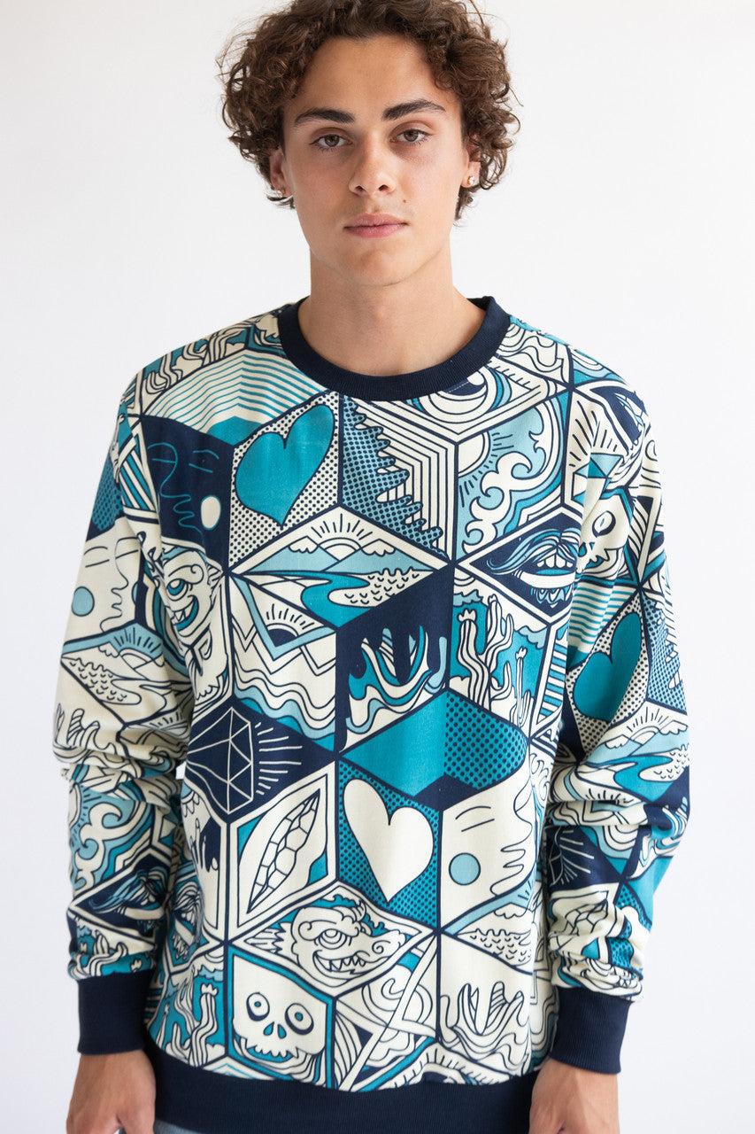 Geometric Pop Art Graphic Sweatshirt Product Image