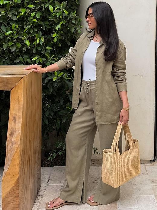 Retreat Linen High Rise Wide Leg Pant Product Image