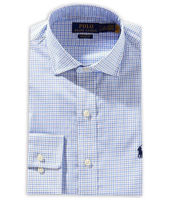 Polo Ralph Lauren Classic Fit Spread Collar Tattersall Purepress Poplin Dress Shirt Product Image
