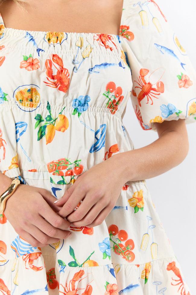 Everything I Love White Multi Icon Print Mini Dress FINAL SALE Product Image