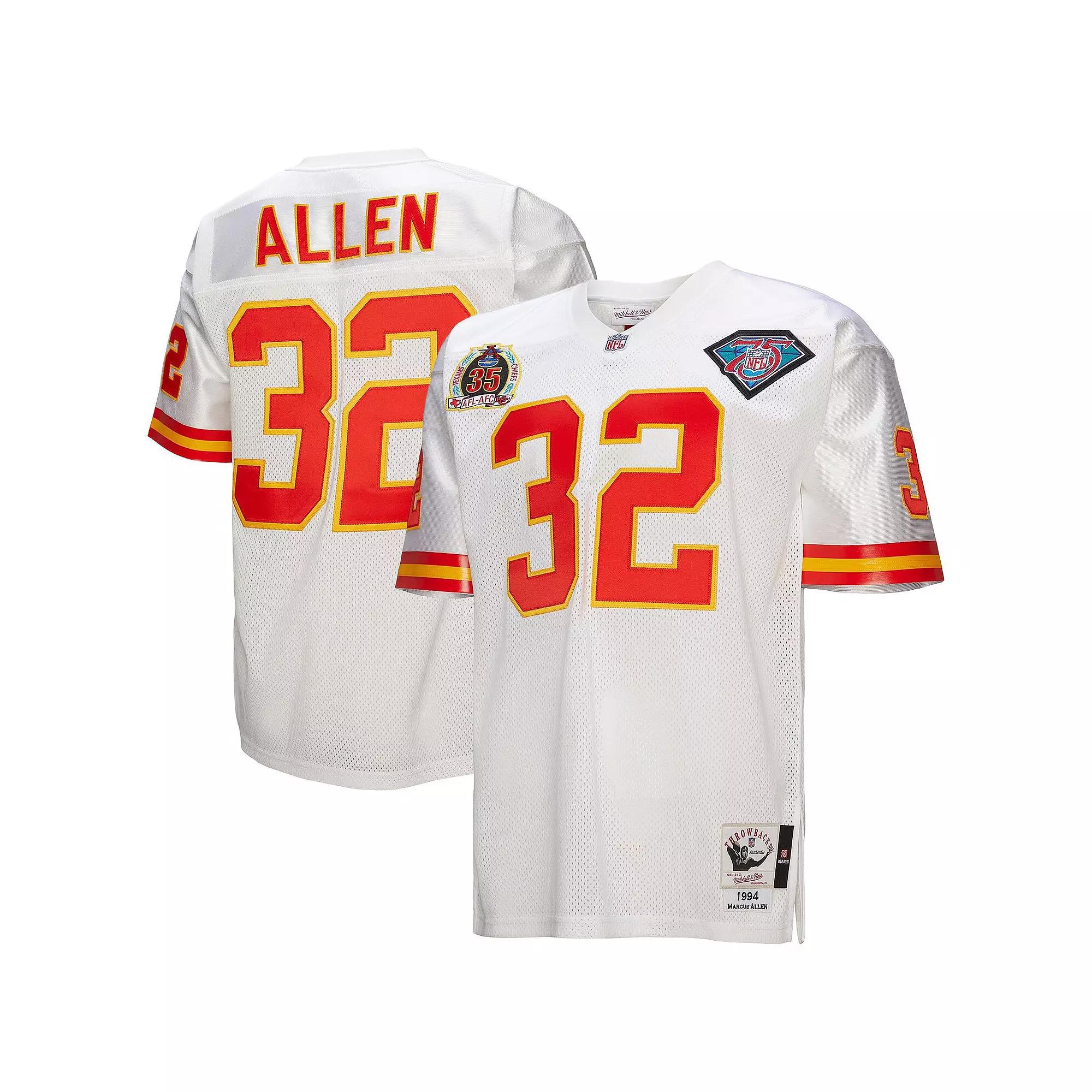 Men's Mitchell & Ness Marcus Allen White Kansas City Chiefs 1994 Authentic Throwback Retired Player Jersey,  Product Image