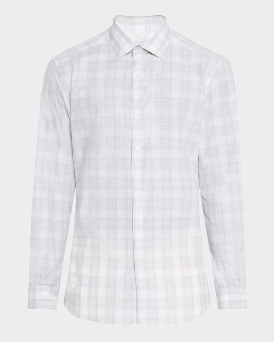 Men's Cotton Plaid Sport Shirt Product Image
