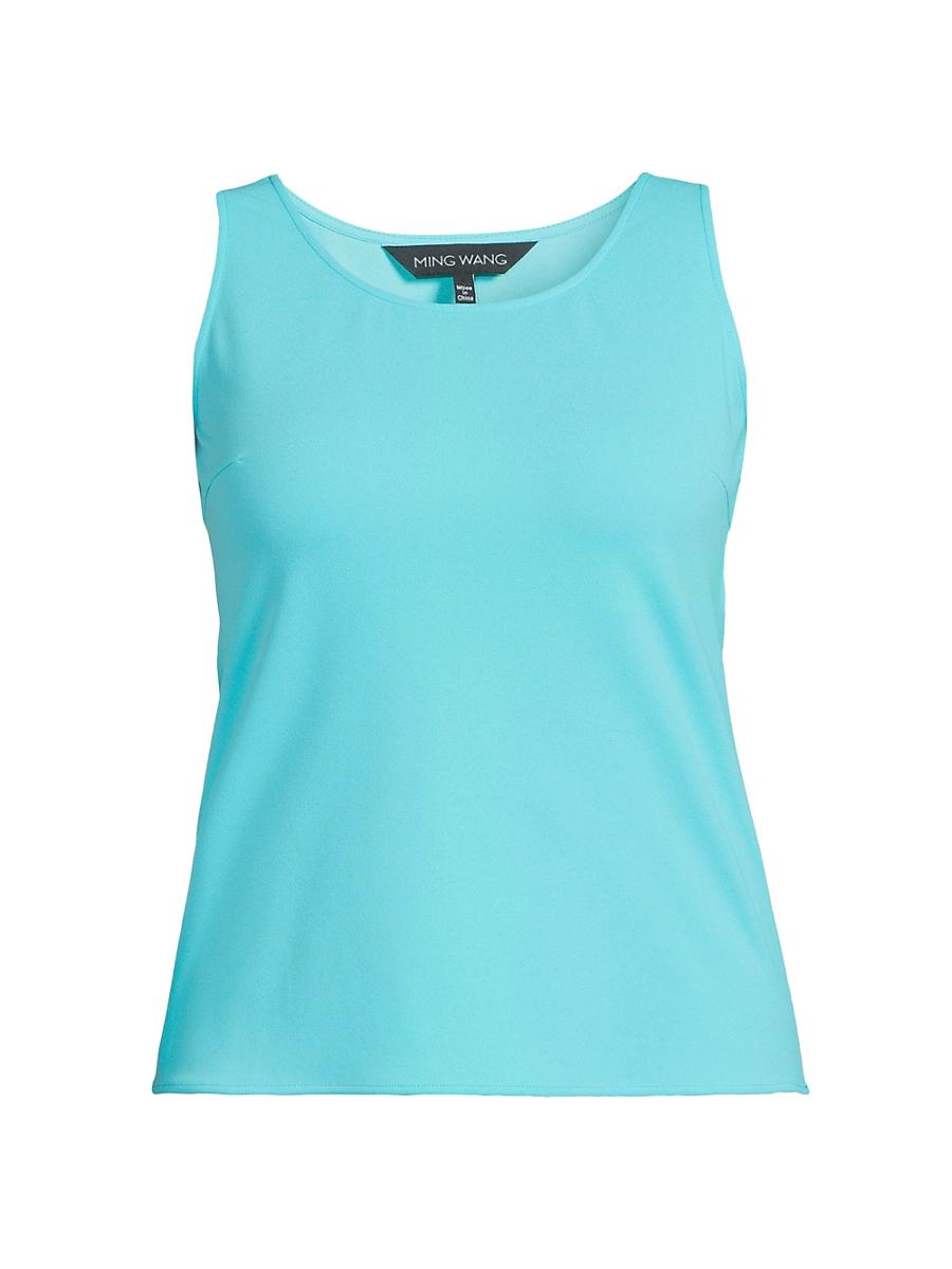 Womens Plus Stretch Crepe Scoopneck Tank Top Product Image