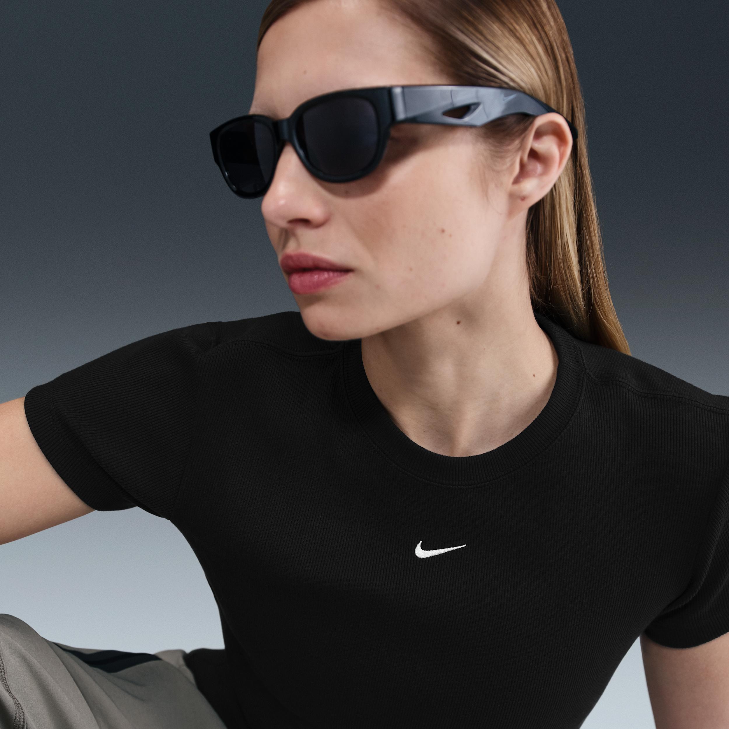 Womens Nike Sportswear Tight Ribbed Short-Sleeve T-Shirt | HV4994-010 Product Image