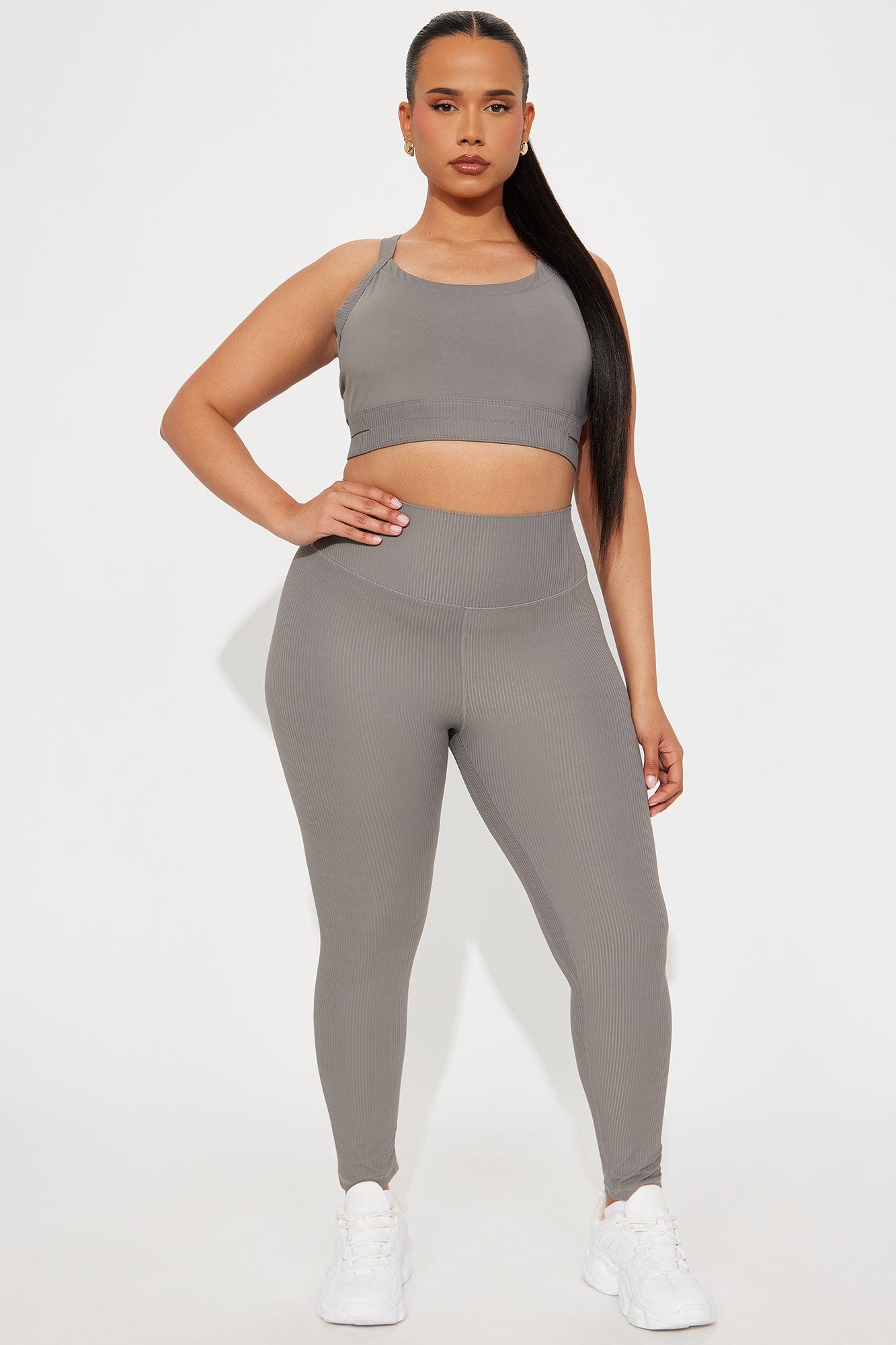 Breath Control Ribbed Active Set - Charcoal Product Image