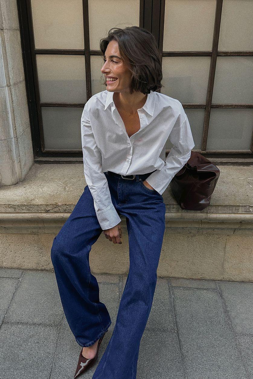 Oversized Long Sleeve Cotton Shirt Product Image