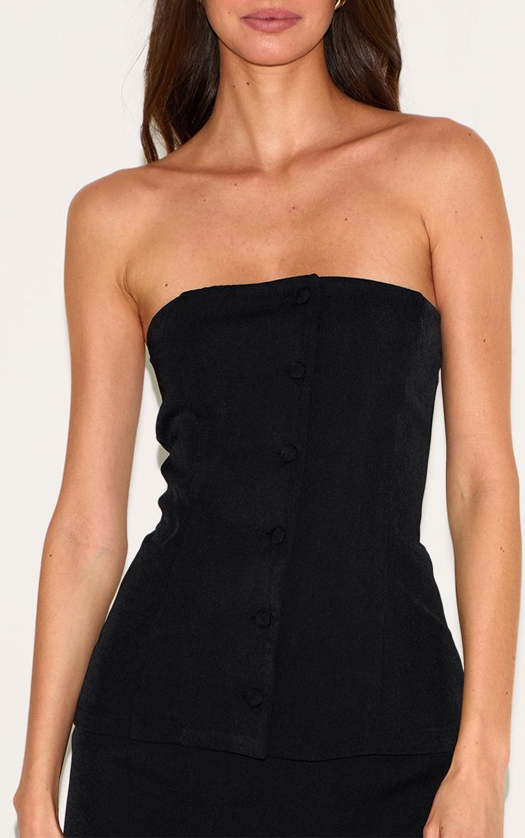 Black Bandeau Vest Detail Bodycon Dress Product Image