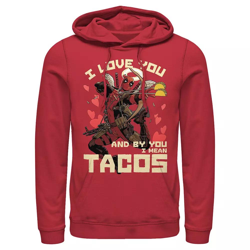 Marvel's Deadpool I Love Tacos Men's Graphic Hoodie, Size: Large, Red Product Image