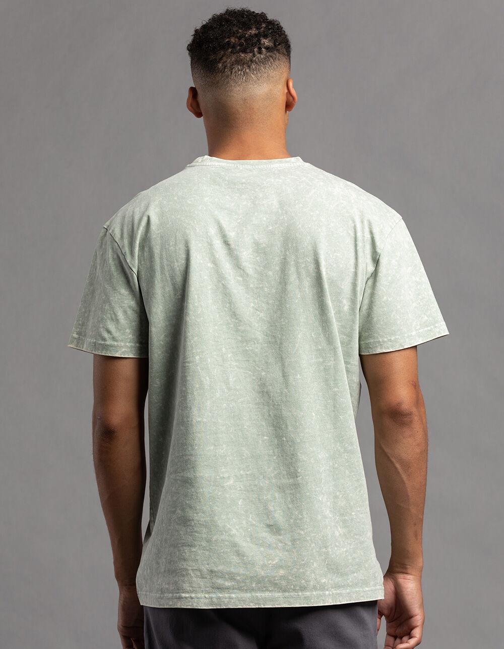 RSQ Mens Acid Wash Oversized Tee - KHAKI Product Image