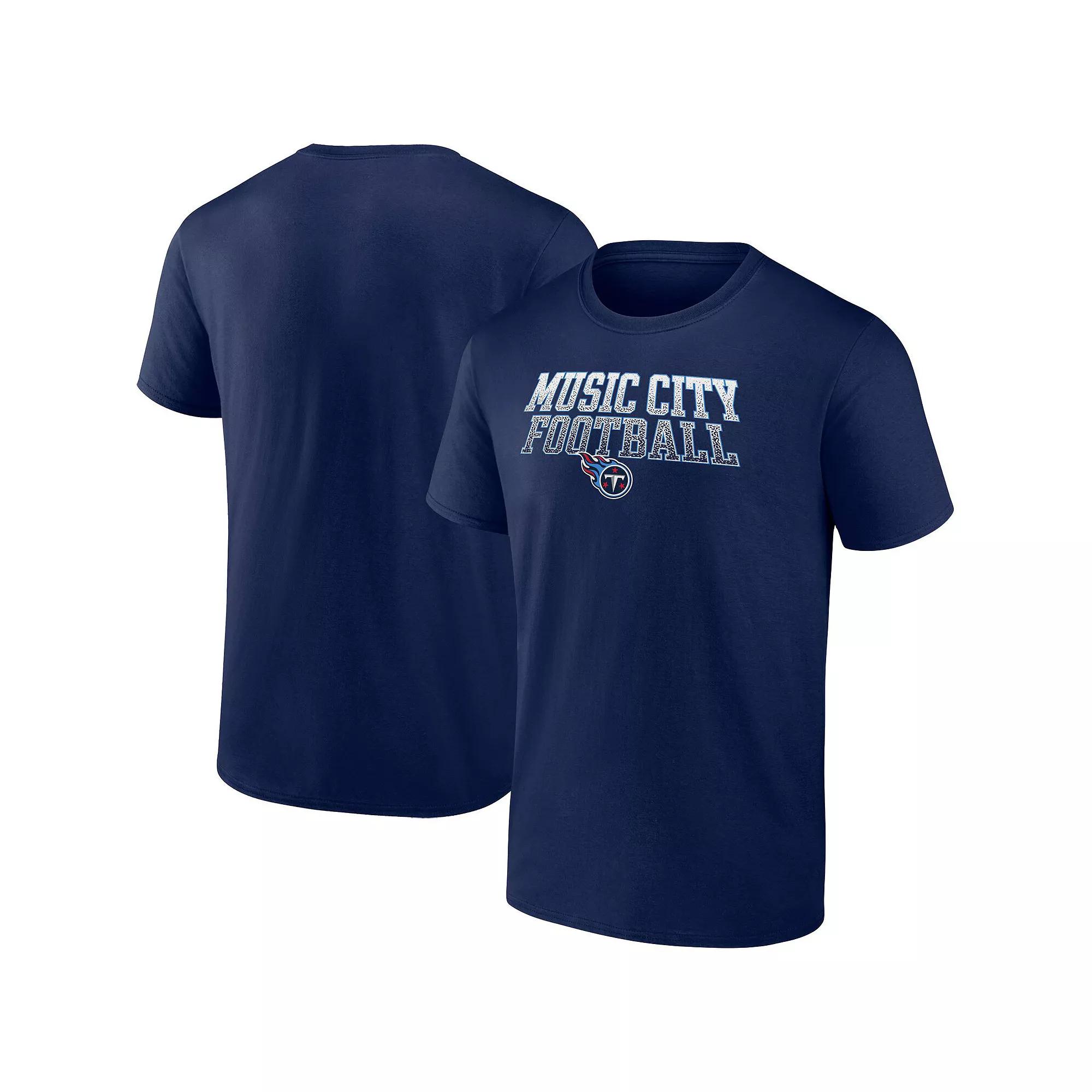 Men's Fanatics Branded Navy Tennessee Titans Big & Tall Music City Football Statement T-Shirt,  Product Image