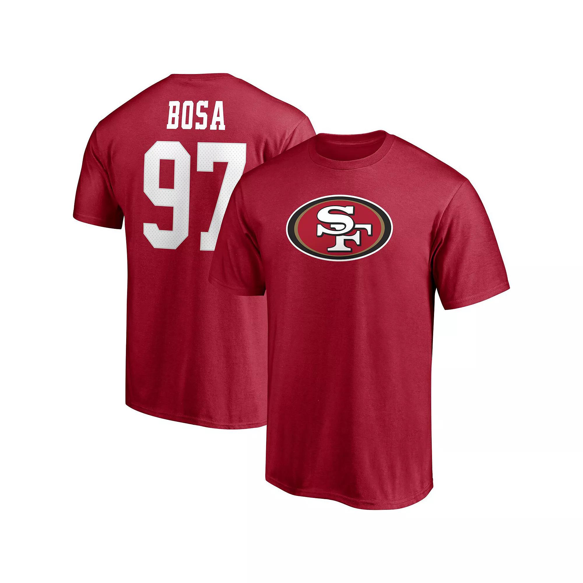 Men's Fanatics Branded Nick Bosa Scarlet San Francisco 49ers Player Icon Name & Number T-Shirt,  Product Image