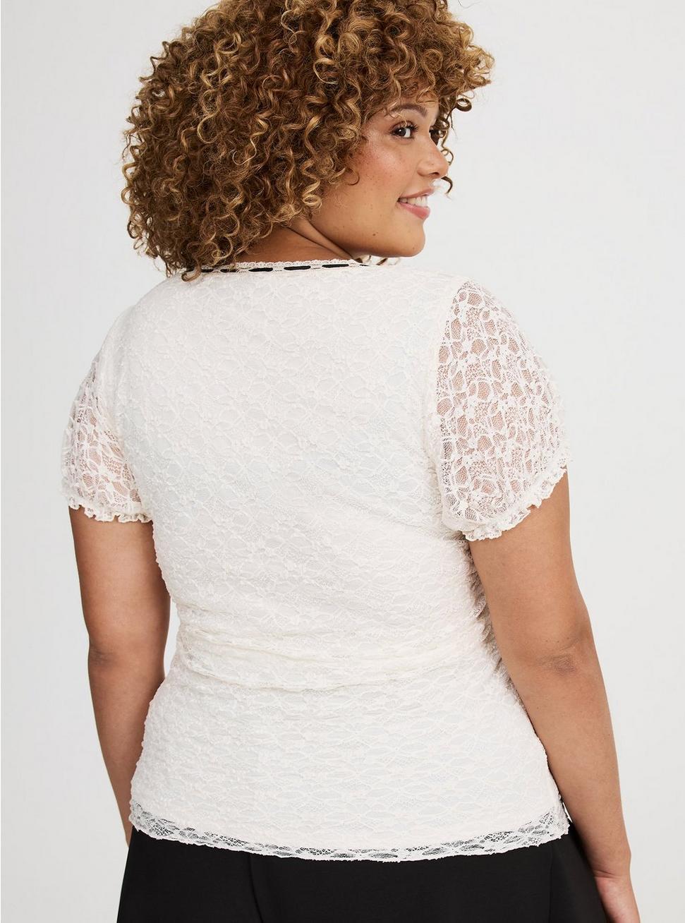 Stretch Lace Scoop-Neck Top Product Image