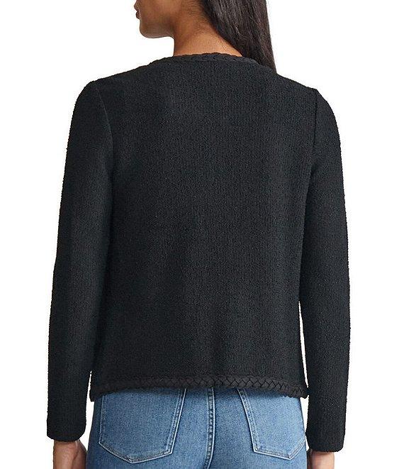 MISOOK Lightweight Soft Tweed Jewel Neck Long Sleeve Jacket Product Image