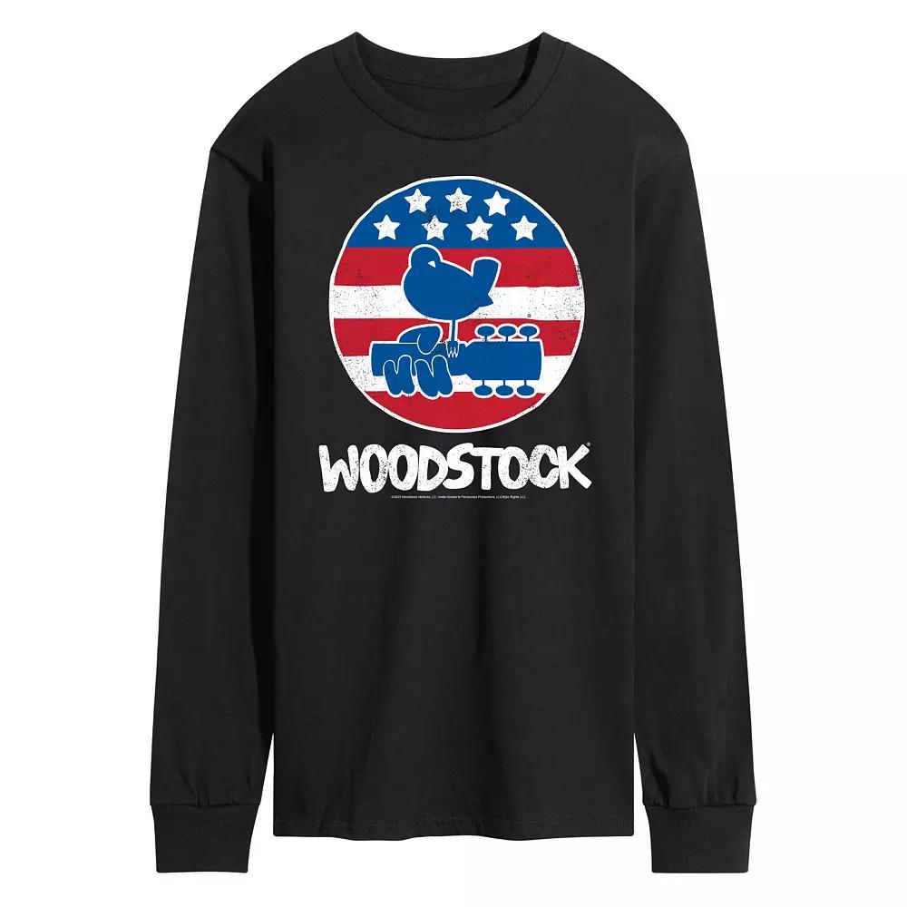 Men's Woodstock Americana Long Sleeve Graphic Tee,  Product Image