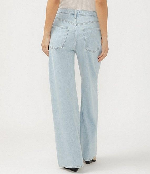 Silver Jeans Co. Pleated Wide Leg Denim Trousers Product Image