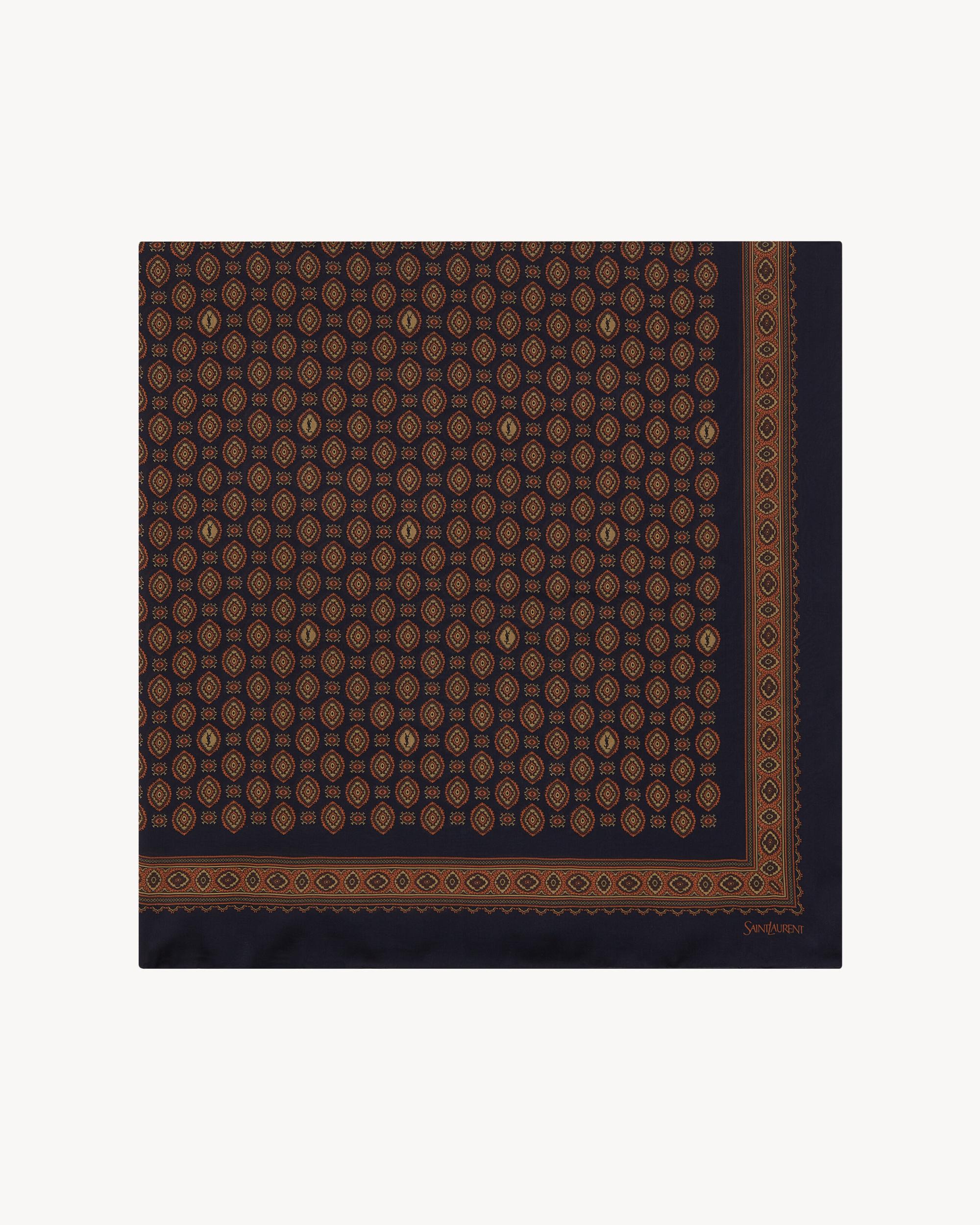 large square scarf in medallion silk charmeuse Product Image