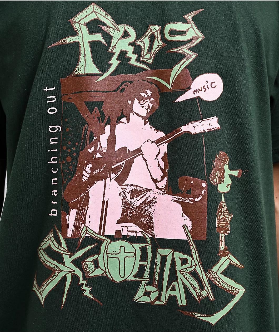 Frog Branching out Bootleg Green T-Shirt Product Image