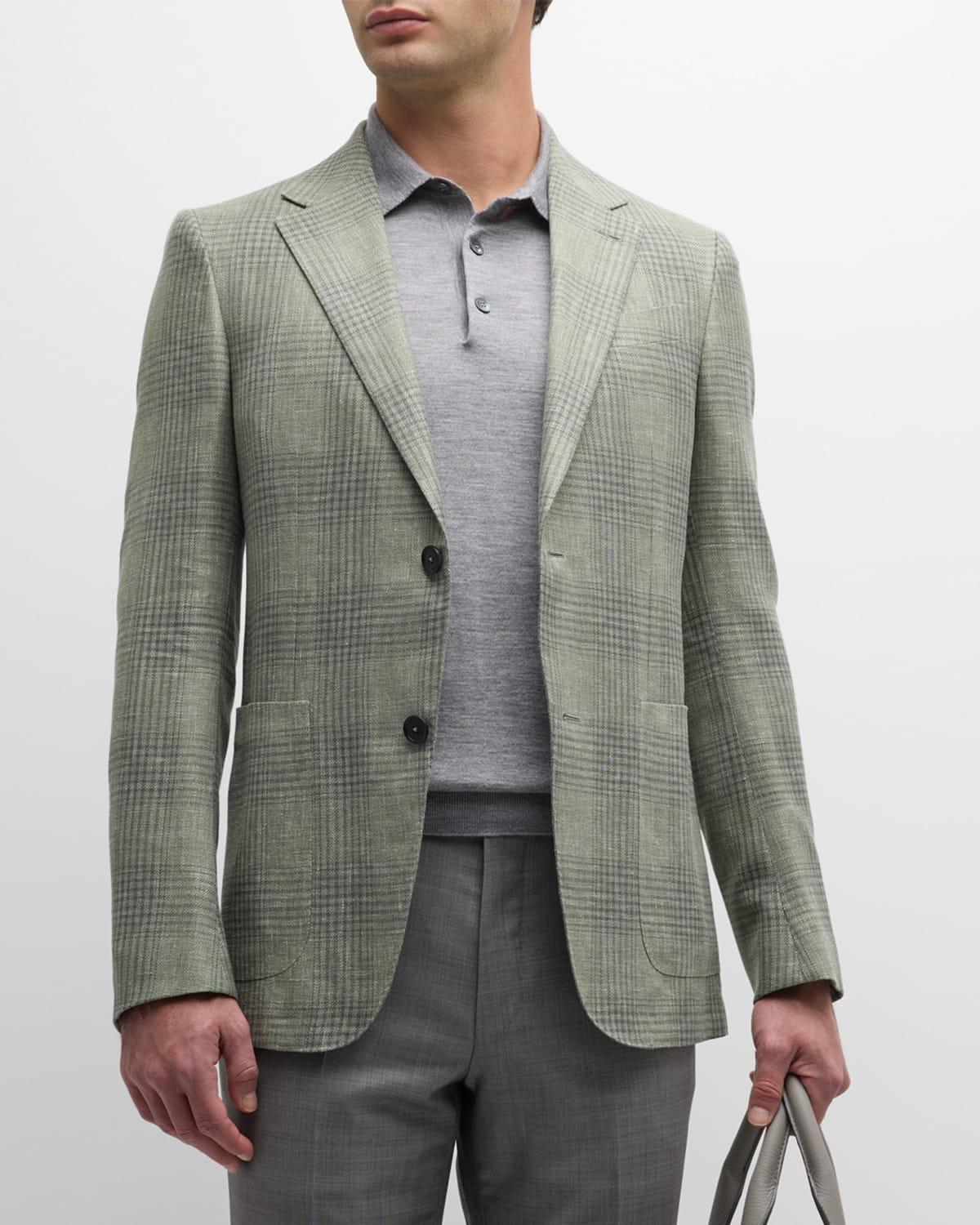 Men's Plaid Linen-Blend Sport Coat Product Image